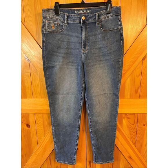 US POLO ASSN HIGH-RISE Skinny Jeans Med Wash size 17 (3495) Read - Picture 1 of 10